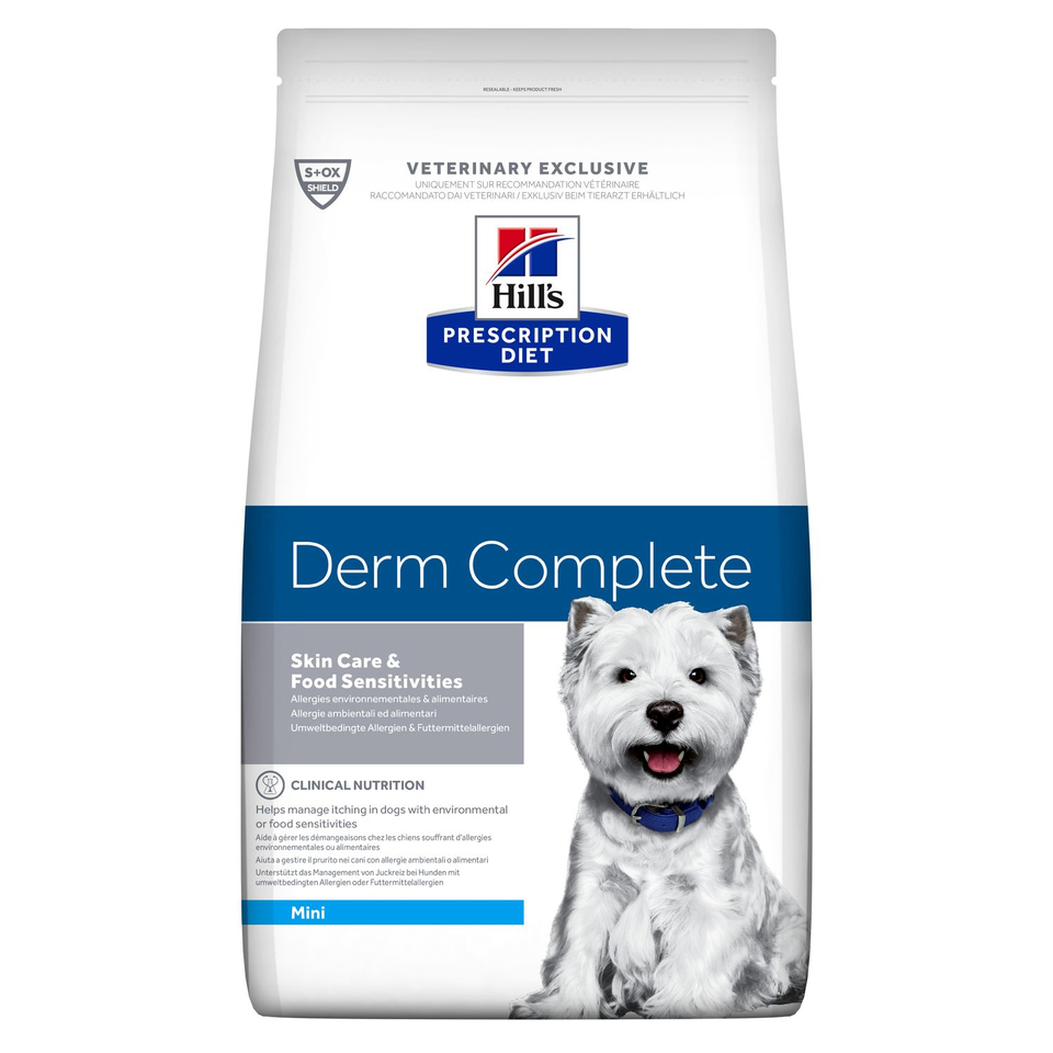 Hill's PD Derm Complete сухой корм для малых пород собак при аллергии на пищу и окружающую среду, 6кг