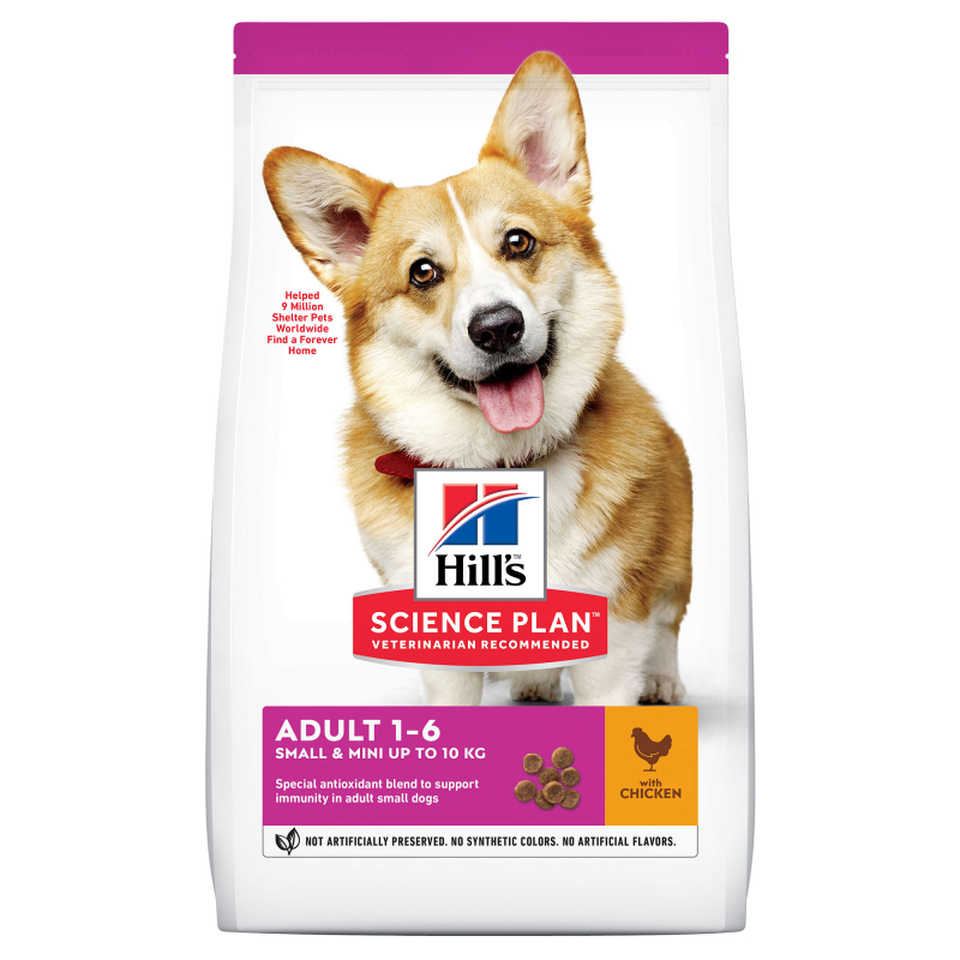 Hill`s SP Adult Small & Miniature для взрослых собак мелких пород, здоровье зубов и кожи, курица, 300 г