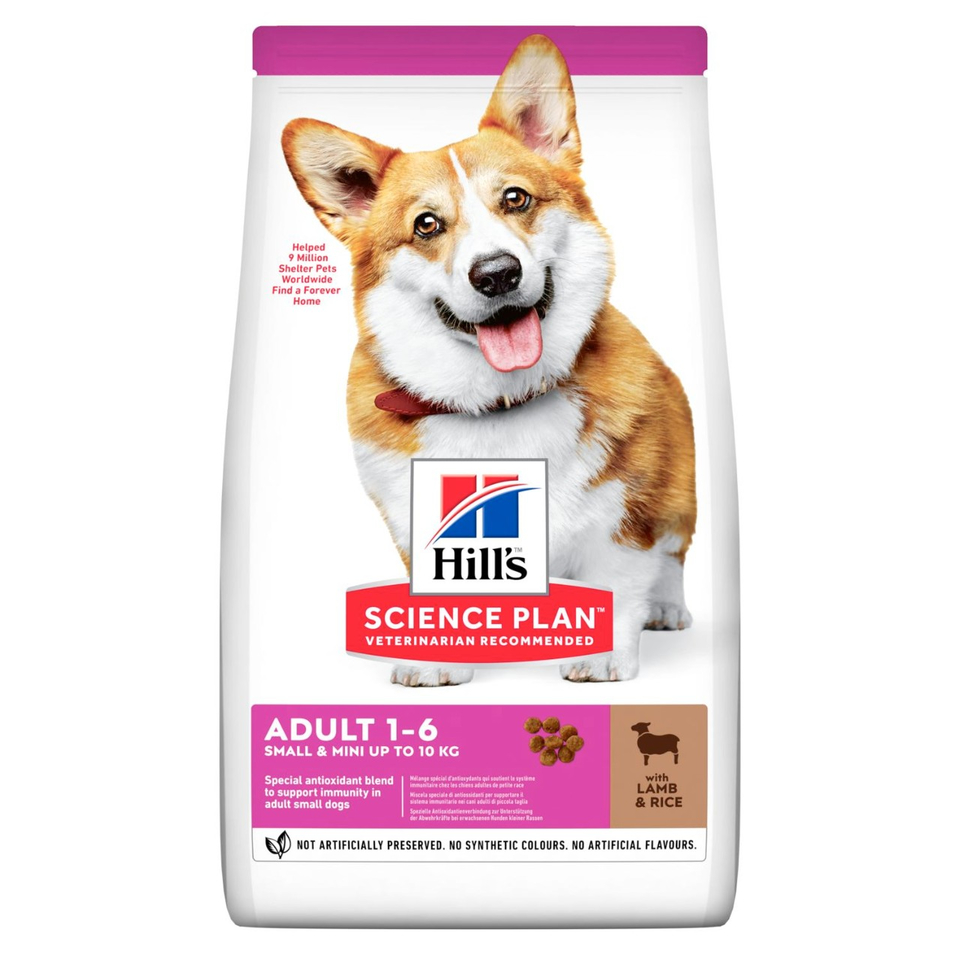 Hill`s SP Adult Small & Miniature для взрослых собак мелких пород, здоровье зубов и кожи, ягненок/рис, 300 г