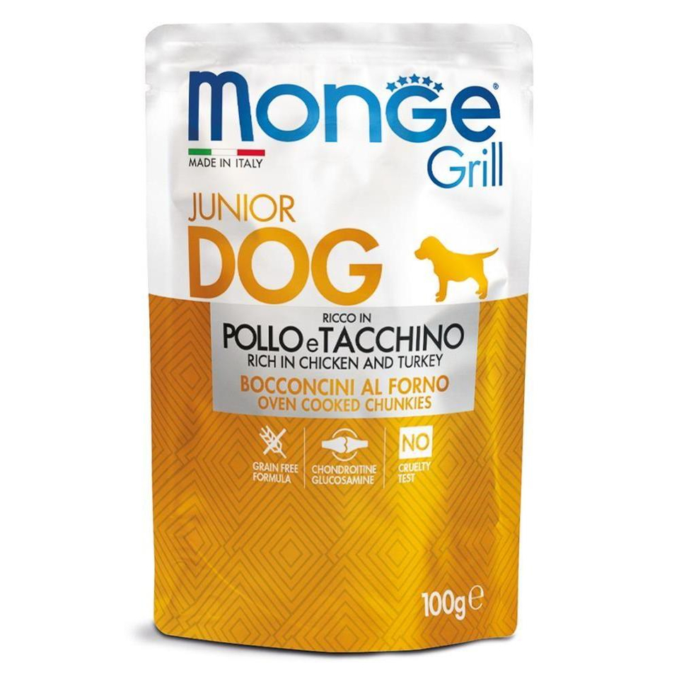Monge Dog Grill Puppy&Junior Pouch паучи для щенков курица/индейка, 100г