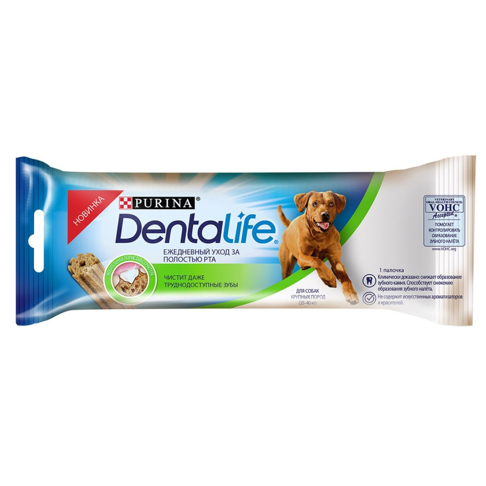 Purina DentaLife лакомство для собак крупных пород "Здоровые зубы и десна", 35,5г