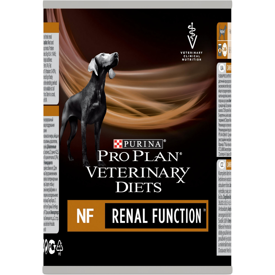 Pro Plan Veterinary diets NF Renal Function для собак всех возрастов при патологии почек/мочевых камнях, мясо, консервы 400 г