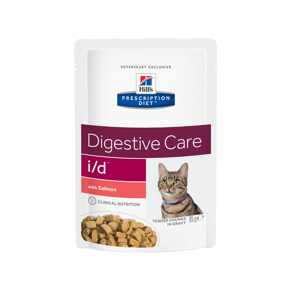 Hill`s PD i/d Digestive Care для кошек всех возрастов при расстройствах пищеварения, лосось, пауч 85 г