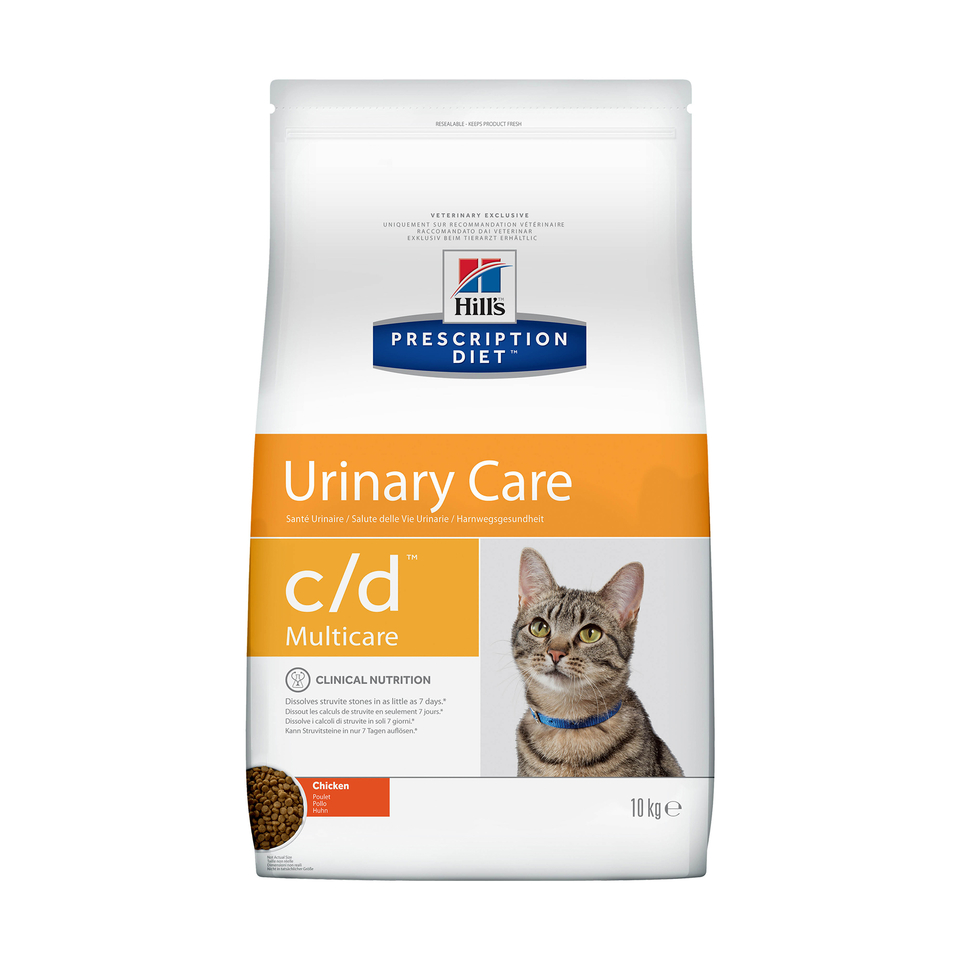 Hill`s PD c/d Urinary Care для взрослых кошек, растворение струвитов + профилактика мочекаменной болезни, курица, 10 кг