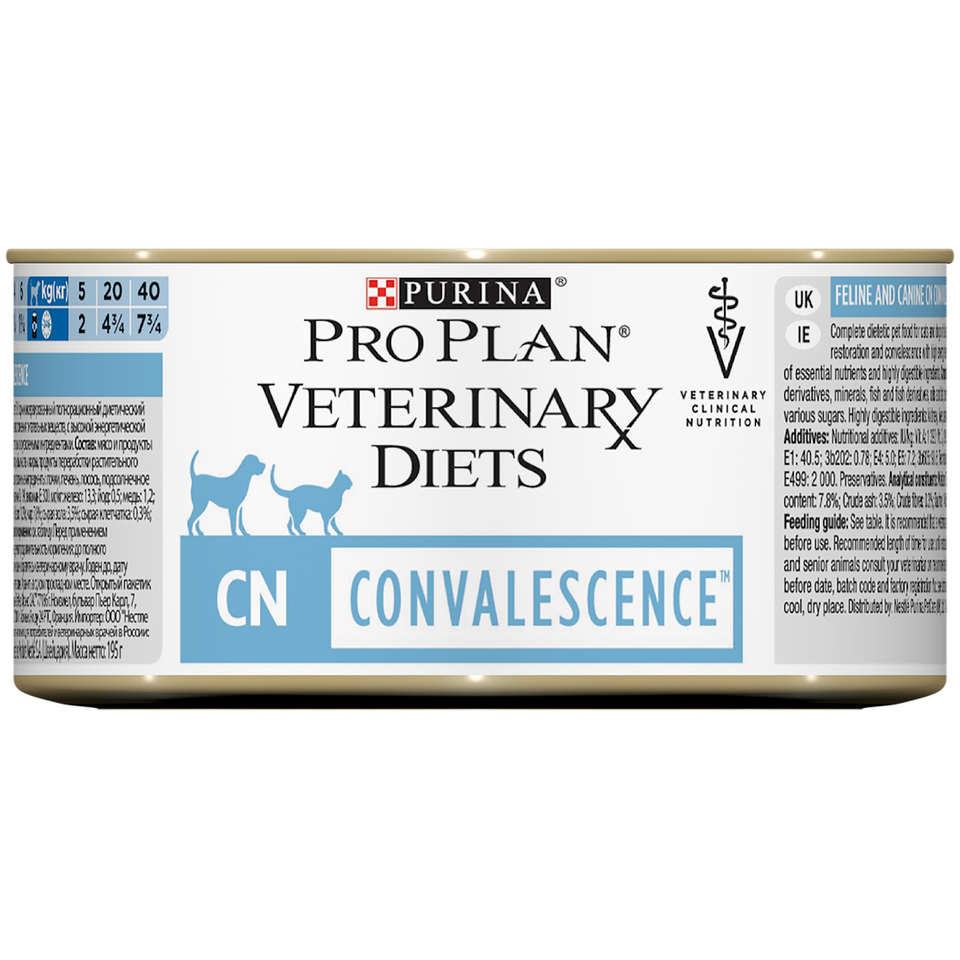 Pro Plan Veterinary diets CN Convalescence для кошек и собак всех возрастов в период восстановления, мясо, консервы 195 г