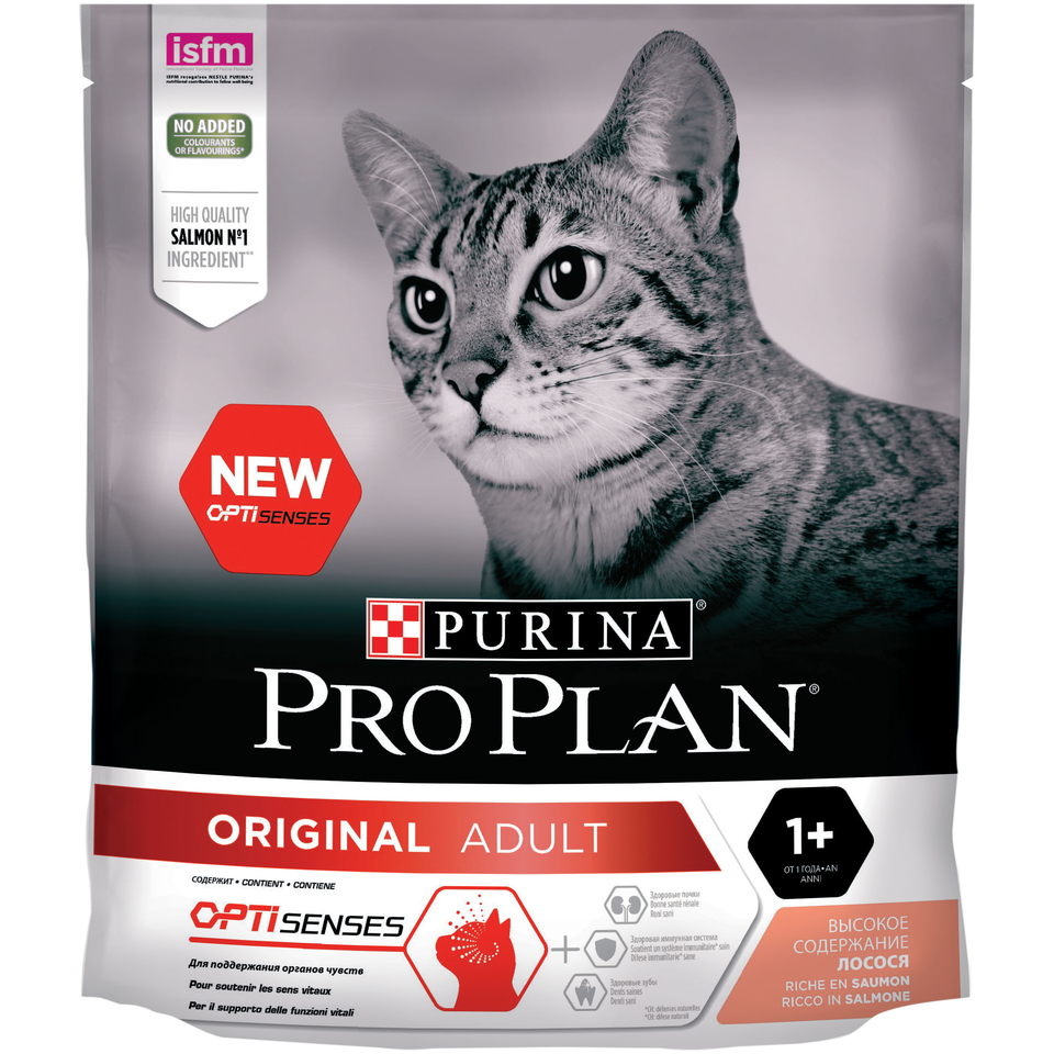 Pro Plan Original Adult OptiSenses для кошек, для поддержания органов чувств, лосось, 400 г