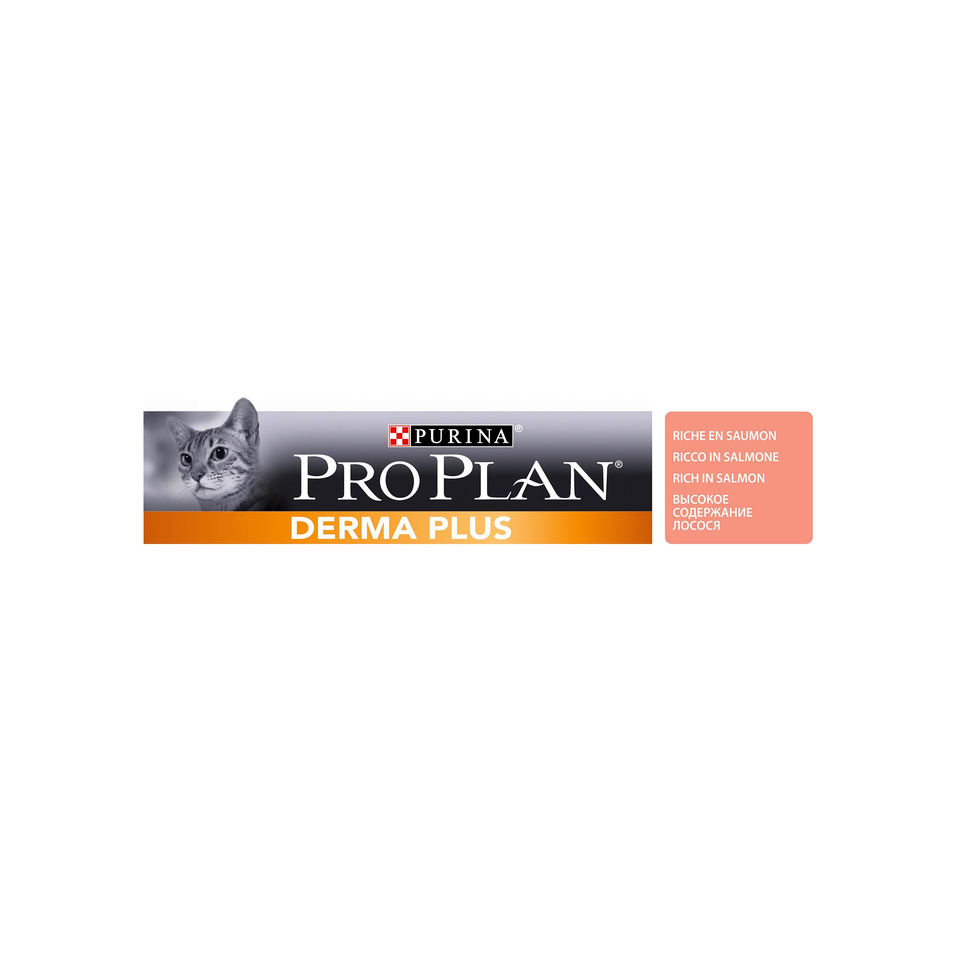Pro Plan Derma Plus для кошек с чувствительной кожей, для выведения шерсти, лосось, 10 кг