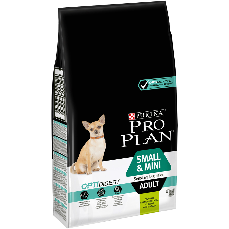 Pro Plan Small & Mini Adult sensitive digestion для взрослых собак мелких пород с чувствительным пищеварением, ягненок/рис, 7 кг