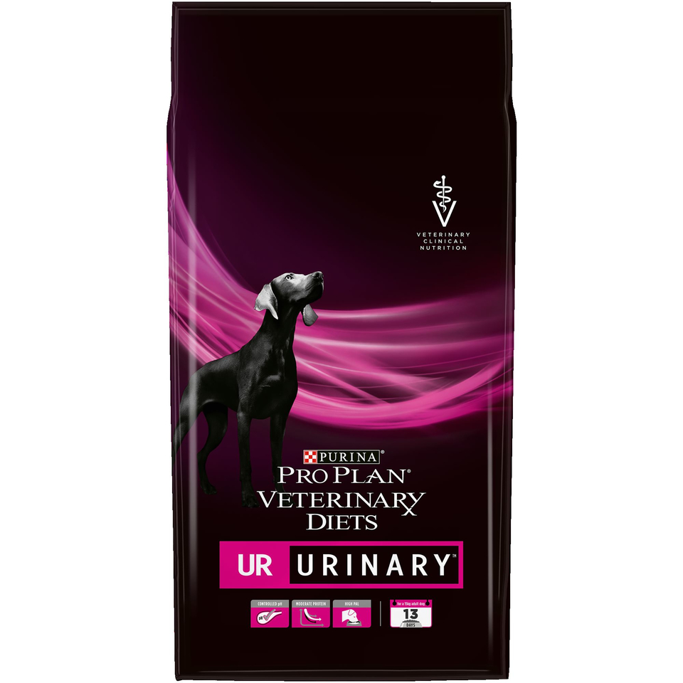 Pro Plan Veterinary diets UR Urinary для взрослых собак при мочекаменной болезни, мясо, растительные белки, 3 кг