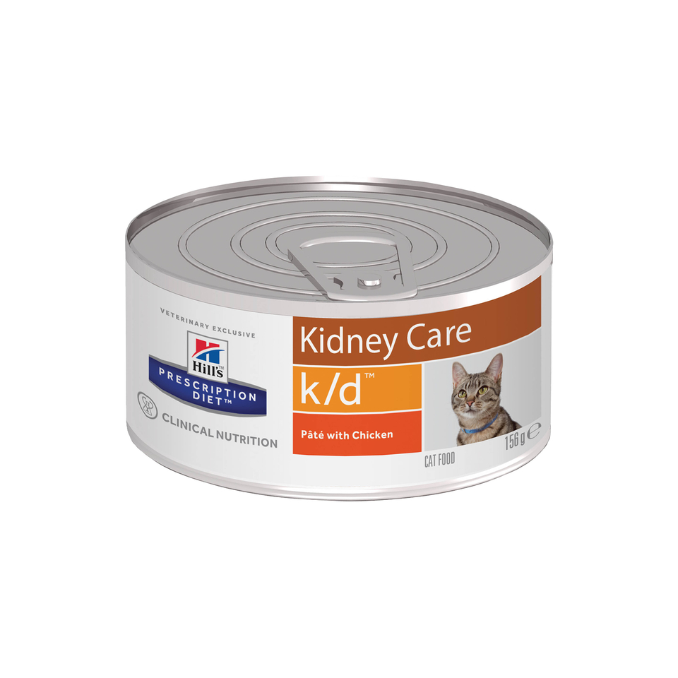 Hill`s PD k/d Kidney Care для взрослых кошек при заболеваниях почек и сердца, курица, консервы 156 г