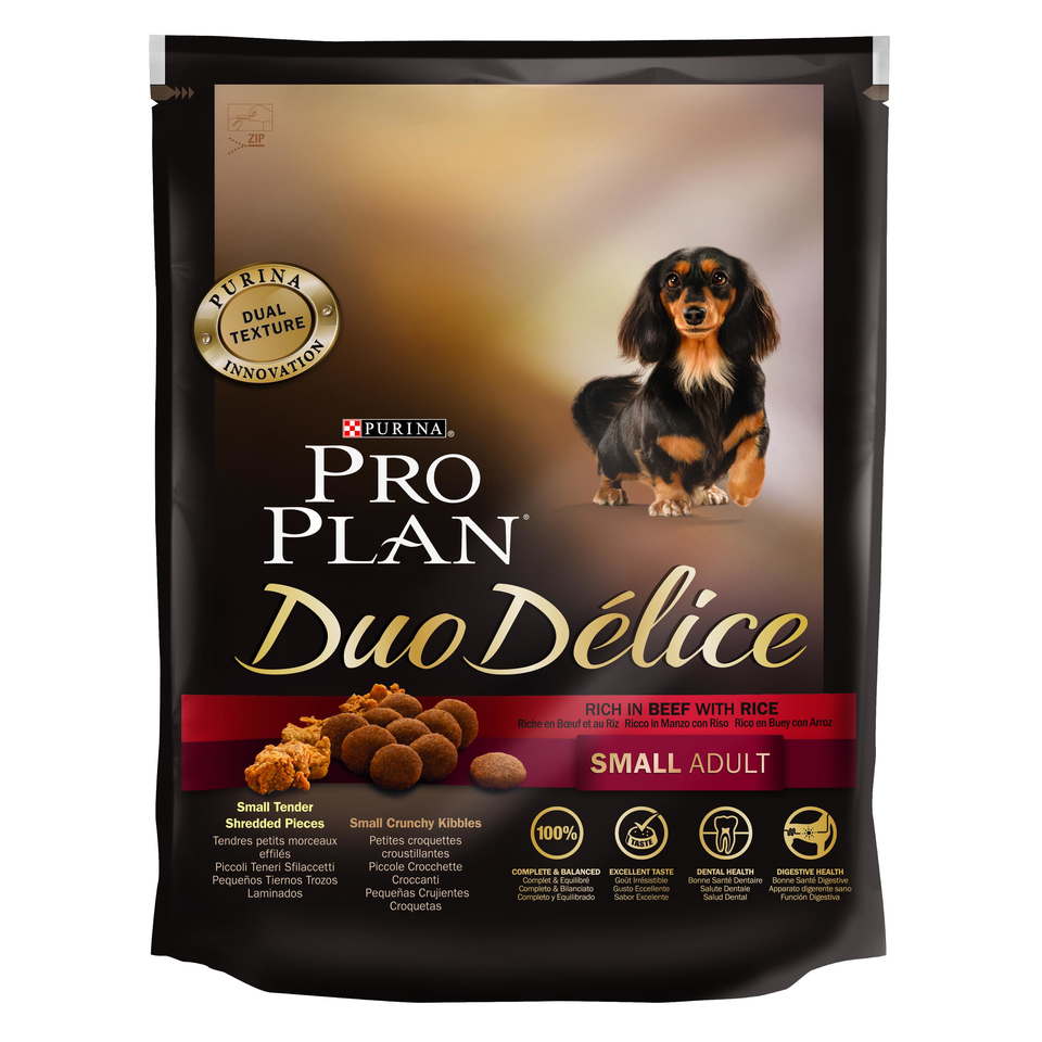 Pro Plan Duo Delice Small Adult для взрослых собак мелких пород, говядина/рис, 700 г