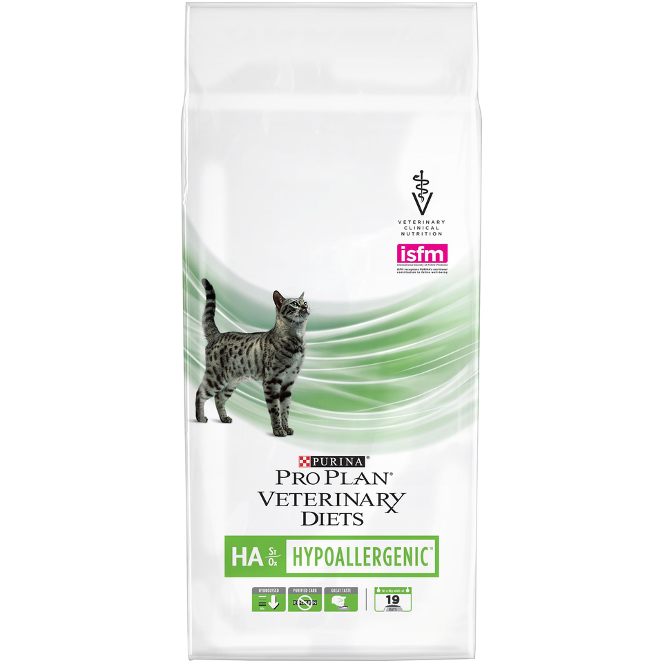 Pro Plan Veterinary diets HA St/Ox Hypoallergenic для кошек всех возрастов при аллергии и кожном зуде, растительные белки, 1,3 кг
