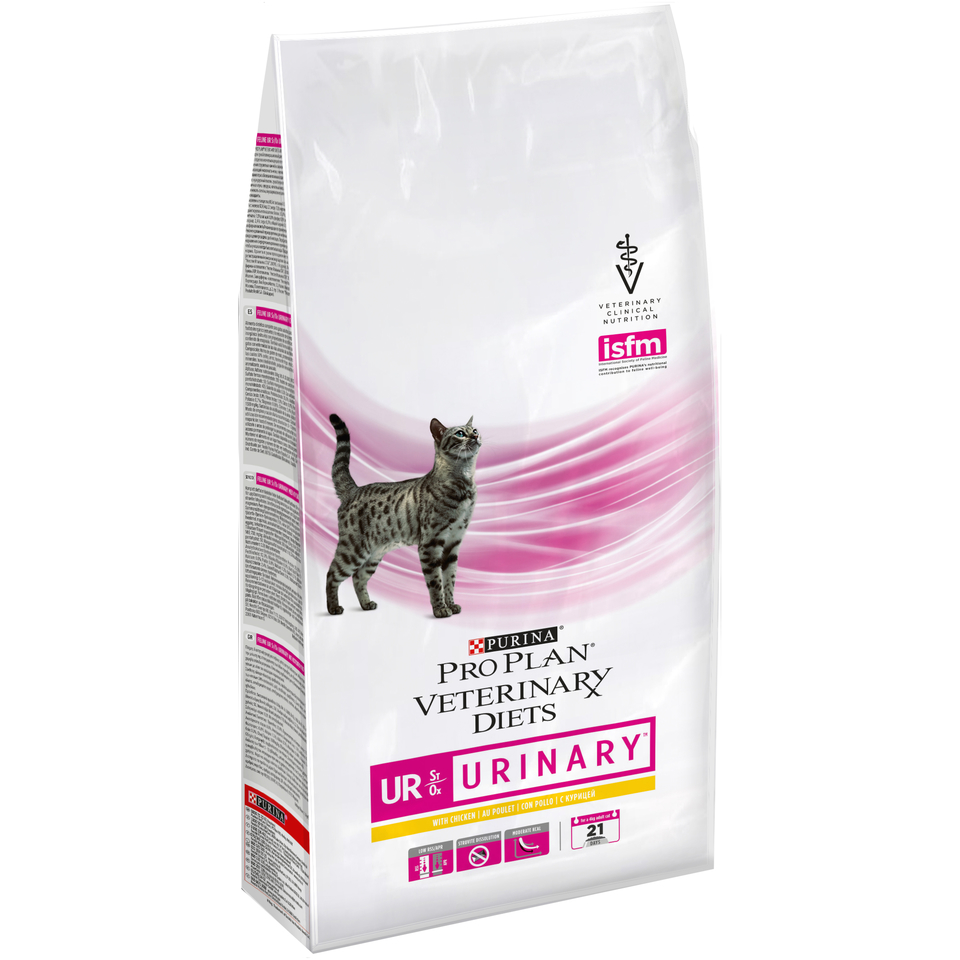 Pro Plan Veterinary diets UR St/Ox Urinary для взрослых кошек при мочекаменной болезни, курица, 1,5 кг