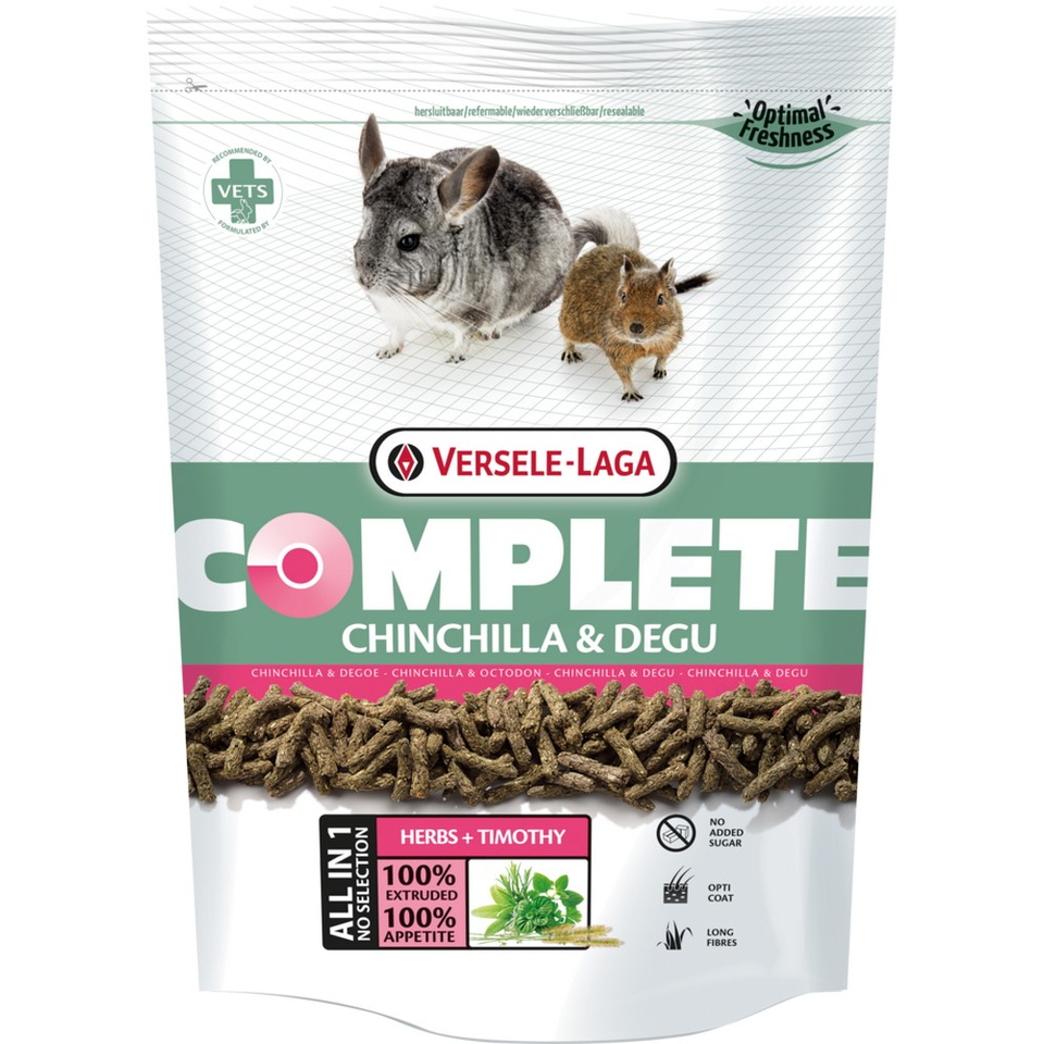 Versele-Laga Complete Chinchilla & Degu, здоровье зубов, шерсти и кишечника, 500 г