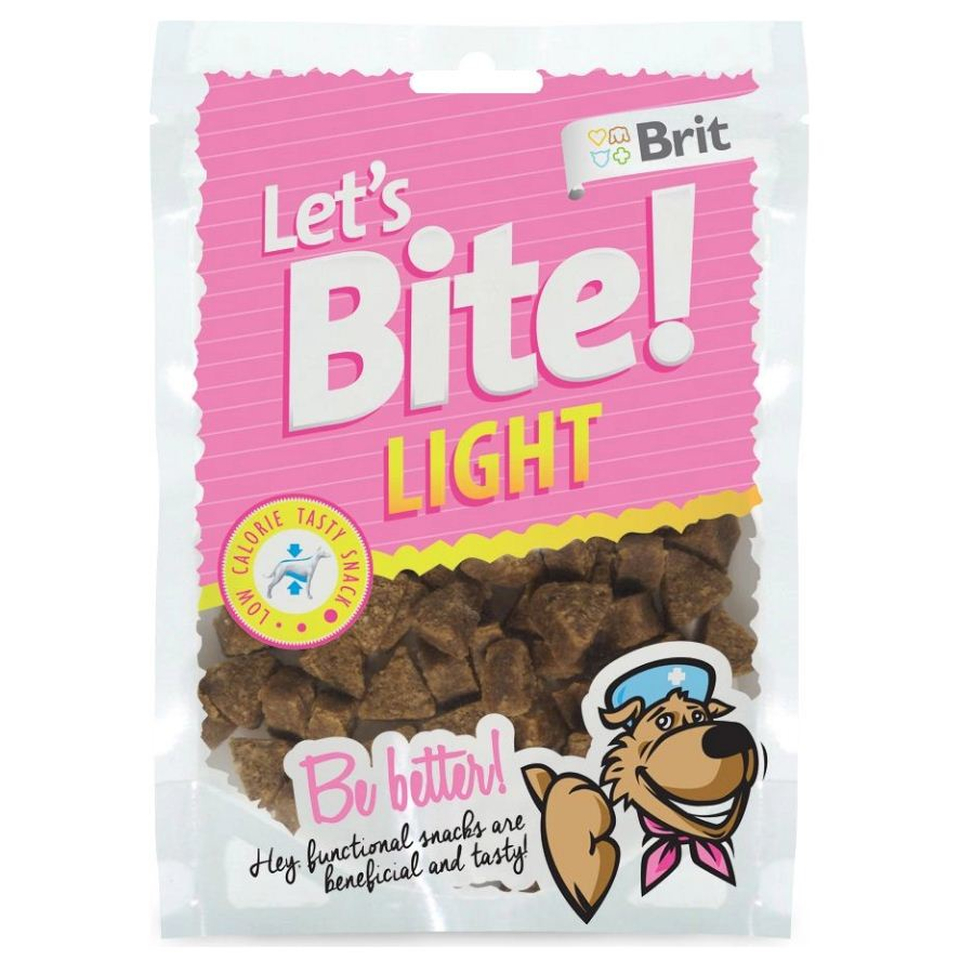 Brit Let's Bite! Light, закуска низкокалорийная с подорожником, при ожирении/избыточном весе, кролик, 150 г