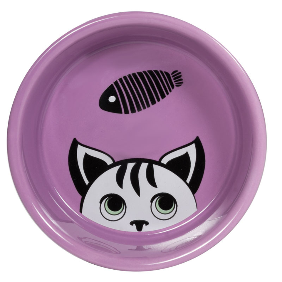 Миска «Котофей» керамическая для кошек, 250 мл, фиолетовая