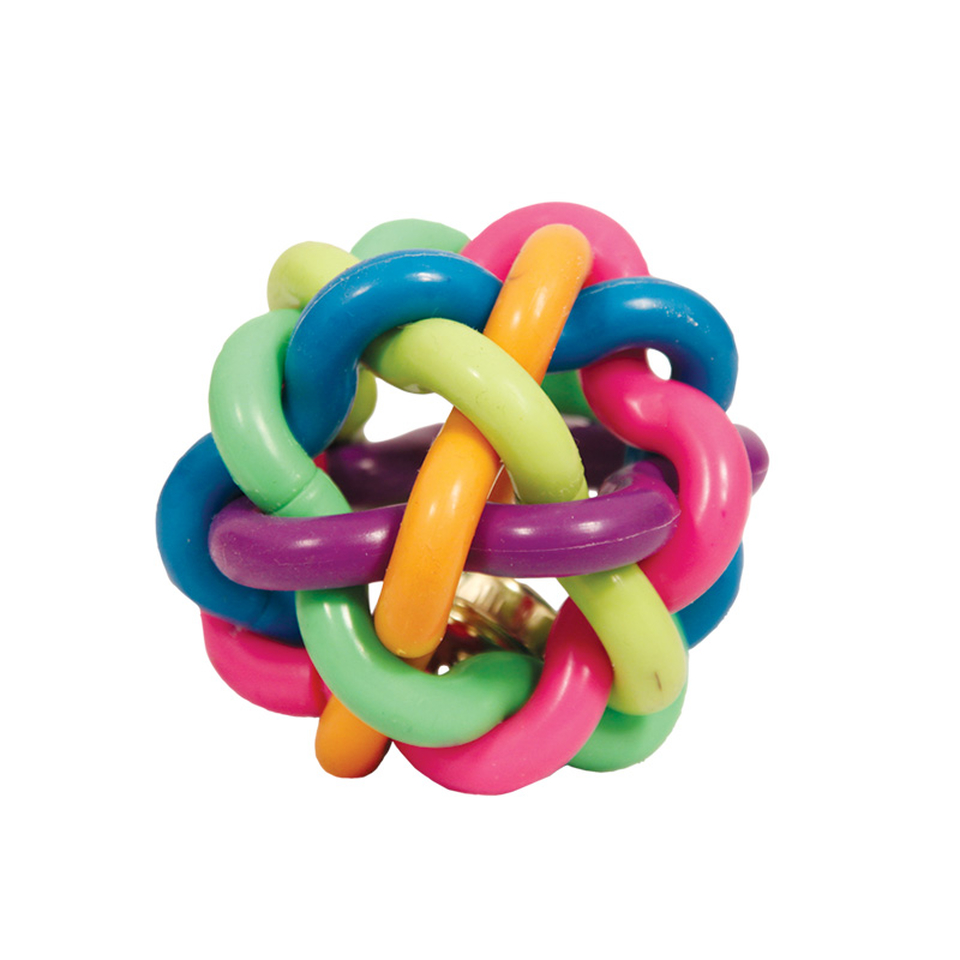 Триол Мяч-лабиринт с колокольчиком из цельнолитой резины, игрушка для собак, 4,5 смм