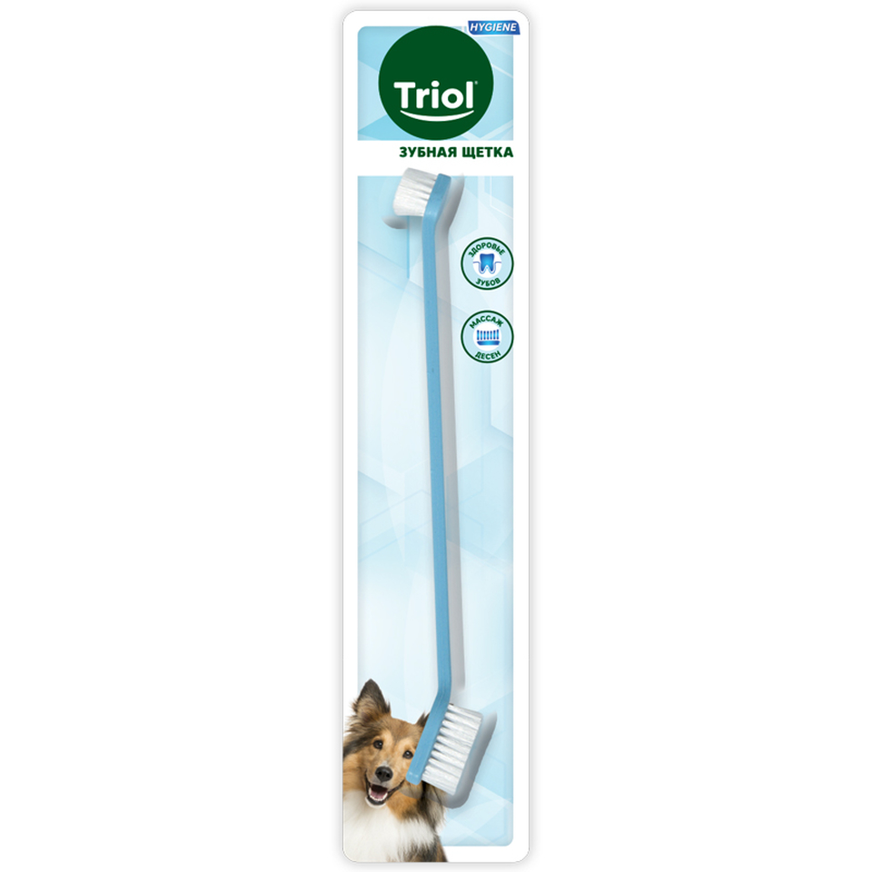 Triol зубная щетка двусторонняя для собак, 210 мм