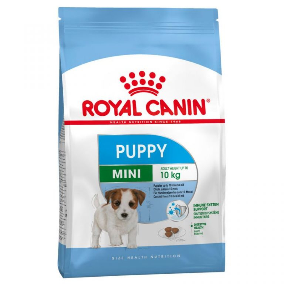 Royal Canin Mini Puppy для щенков мелких пород до 10 месяцев, поддержание иммунитета, курица, 2 кг + влажный пауч 2x85 г