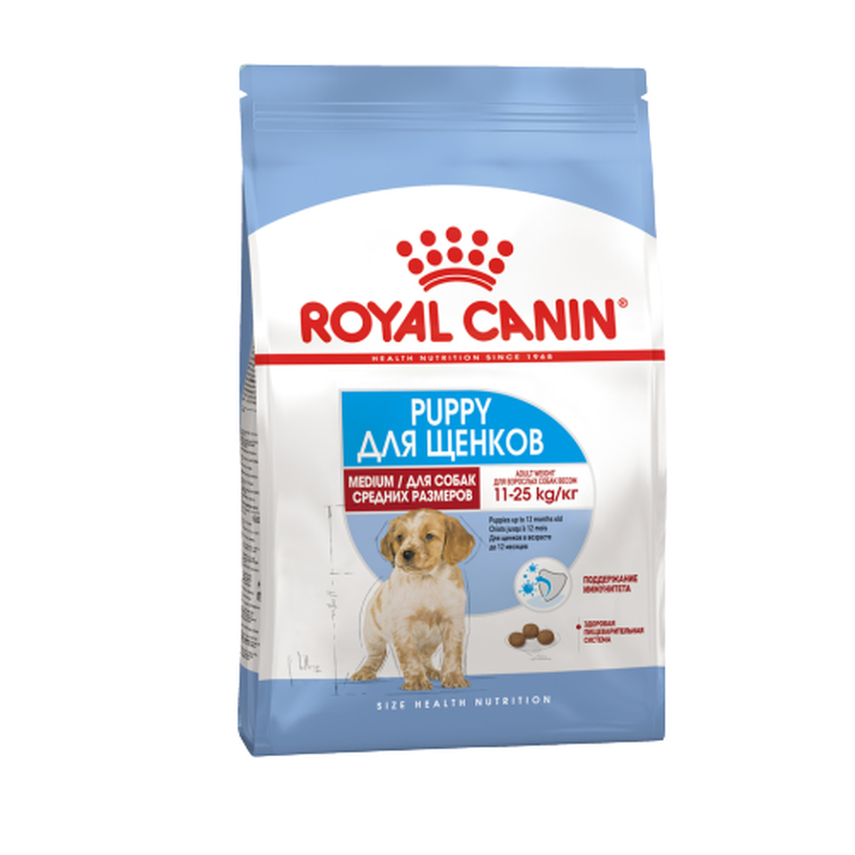 Royal Canin Medium Puppy для щенков средних пород до 10 месяцев, поддержание иммунитета, курица, 3 кг