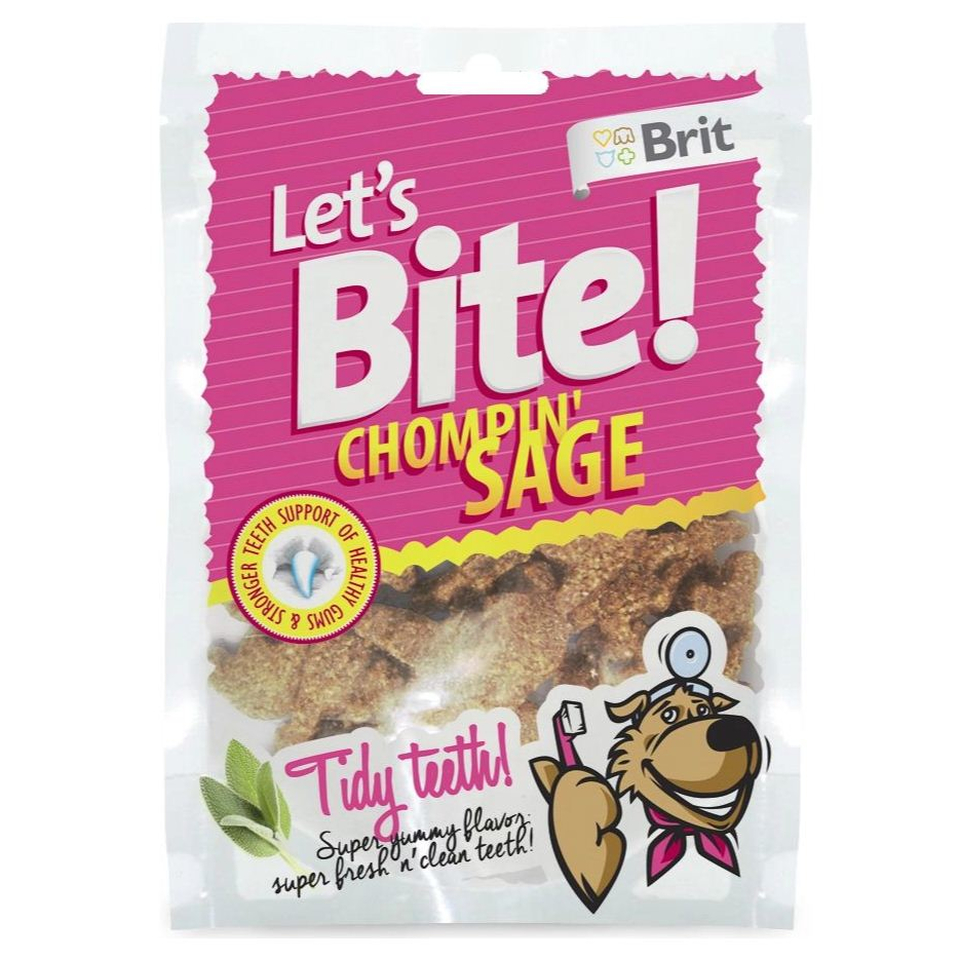 Brit Let's Bite! Chompin' Sage, закуска с шалфеем, гвоздикой и корицей при кровоточивости десен, курица, 150 г