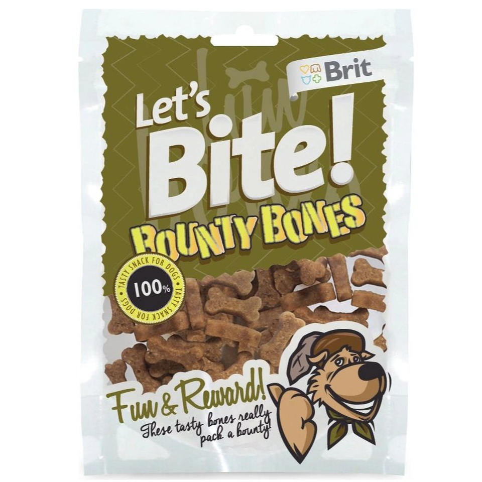 Brit Let's Bite! Bounty Bones, мясные фигурки-косточки без глютена для дрессировки или поощрения, ягненок, 150 г