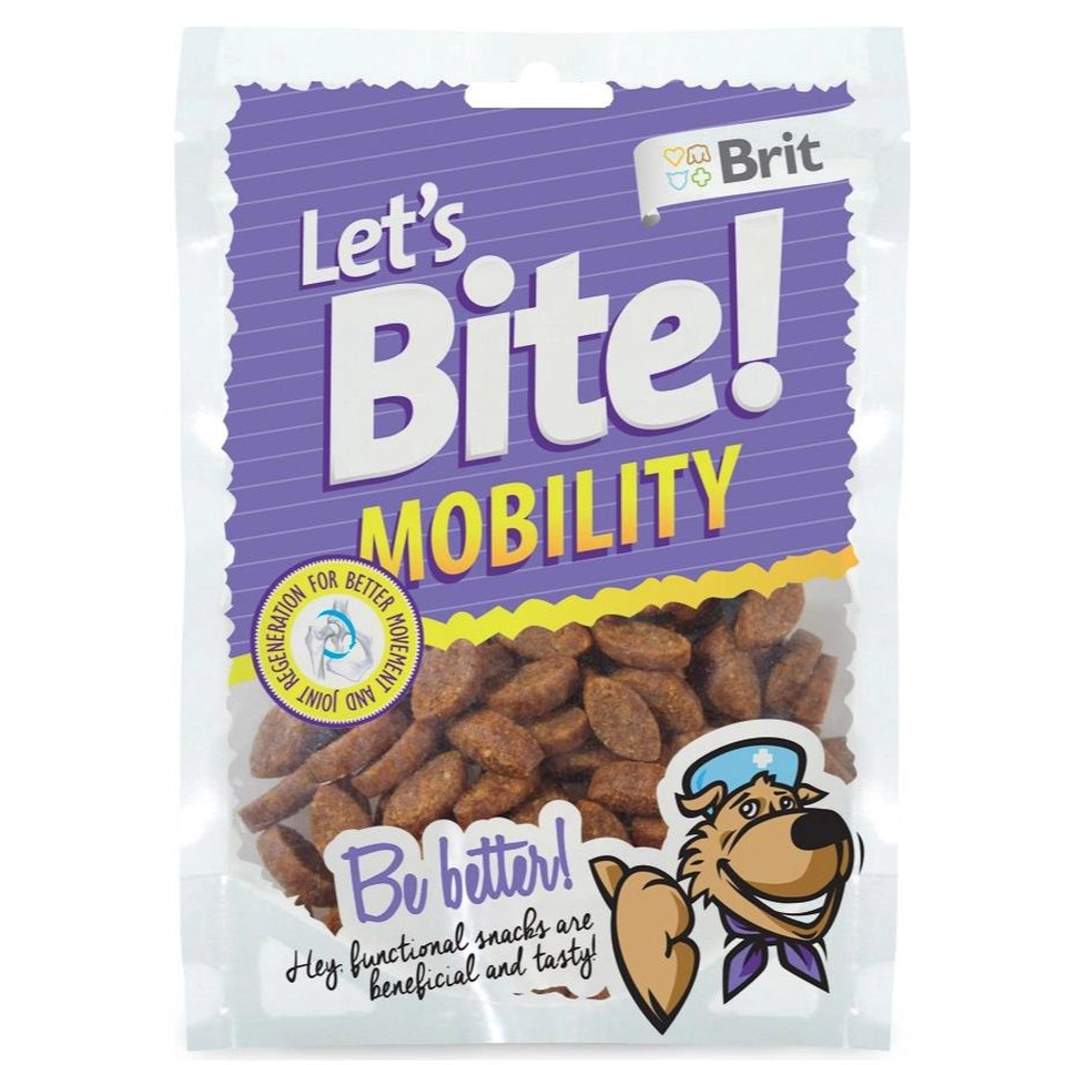 Brit Let's Bite! Mobility, мясные фигурки для суставов и связок, курица, 150 г