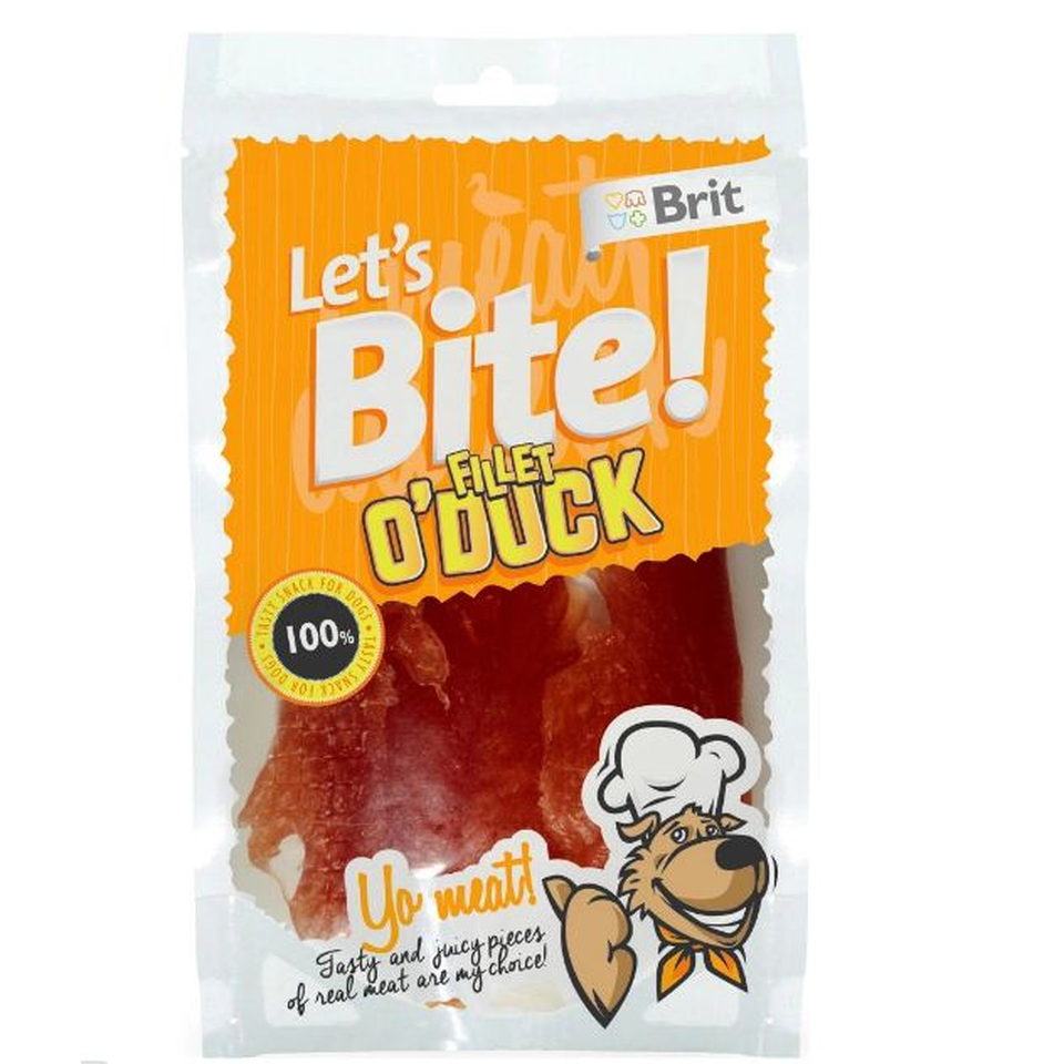 Brit Let's Bite! Fillet o'Duck, сублимированное филе утки, для дрессировки или поощрения, 80 г
