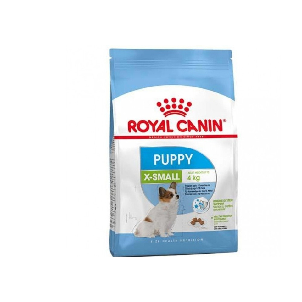 Royal Canin X-Small Puppy для щенков очень мелких пород до 10 месяцев, поддержание иммунитета, курица, 500 г + влажный пауч 85 г