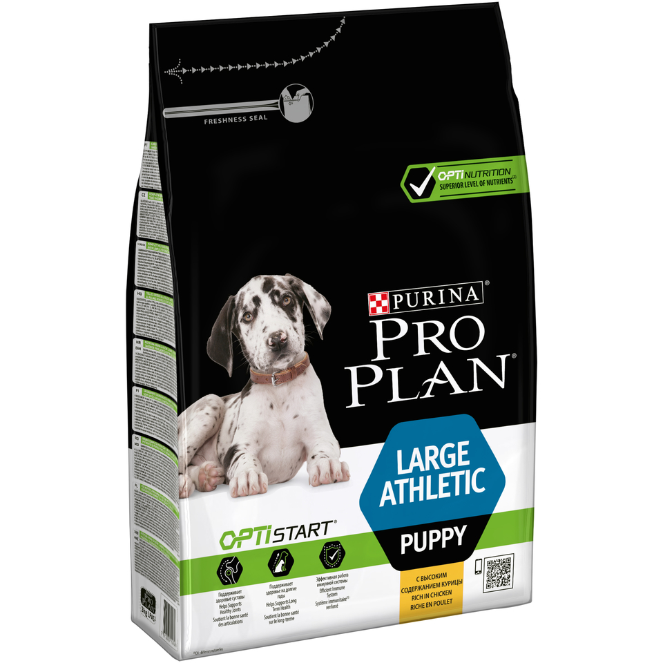 Pro Plan Large Atletic Puppy OptiStart для щенков крупных пород , курица, 3 кг