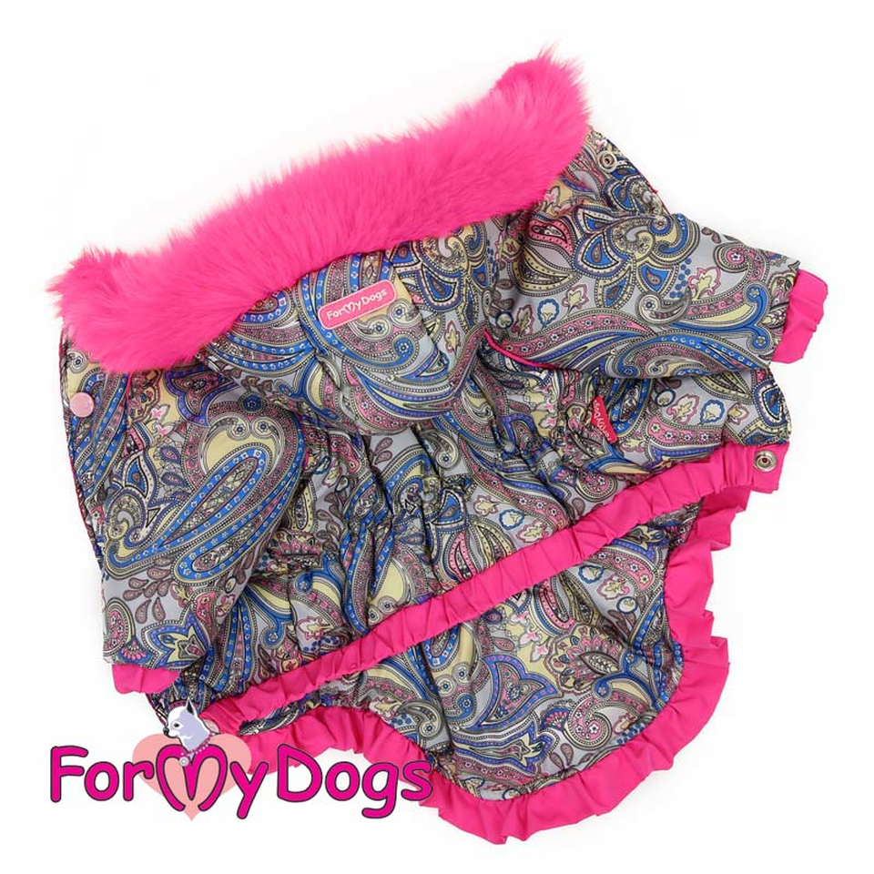 Куртка серо-розовая для собак-девочек (20)