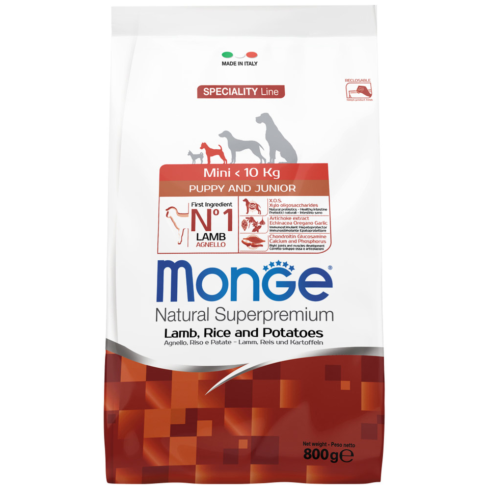 Monge Dog Speciality Mini Adult для взрослых собак мелких пород, ягненок/рис/картофель, 800 г