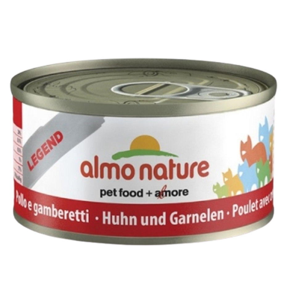 Almo Nature Legend для кошек всех возрастов, для поддержания иммунитета,курица/креветки, консервы 70 г