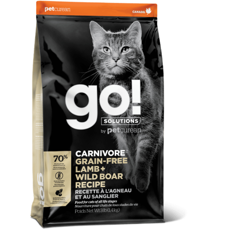 Go! Solutions Carnivore Grain-Free беззерновой для кошек всех возрастов, кормящих и беременных, Ягненок и мясо Дикого Кабана, 7,26 кг