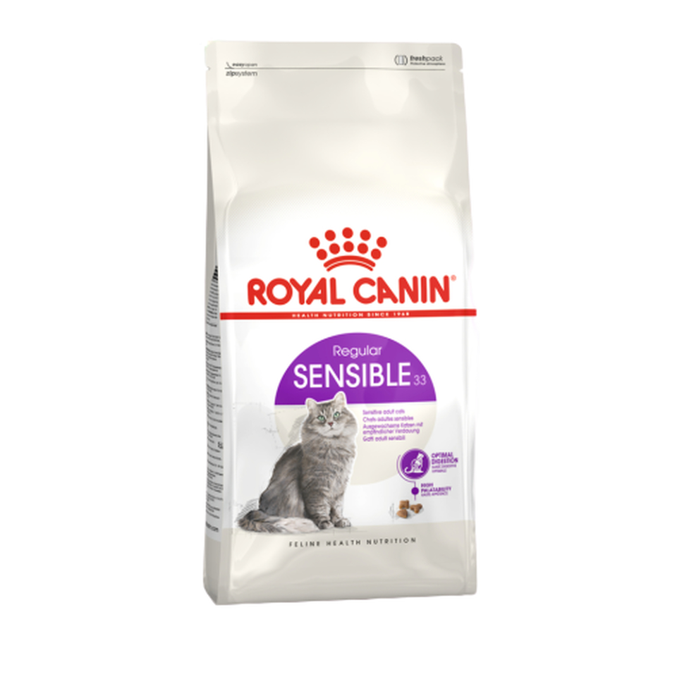 Royal Canin Regular Sensible 33 для взрослых кошек с чувствительным пищеварением, курица, 400 г