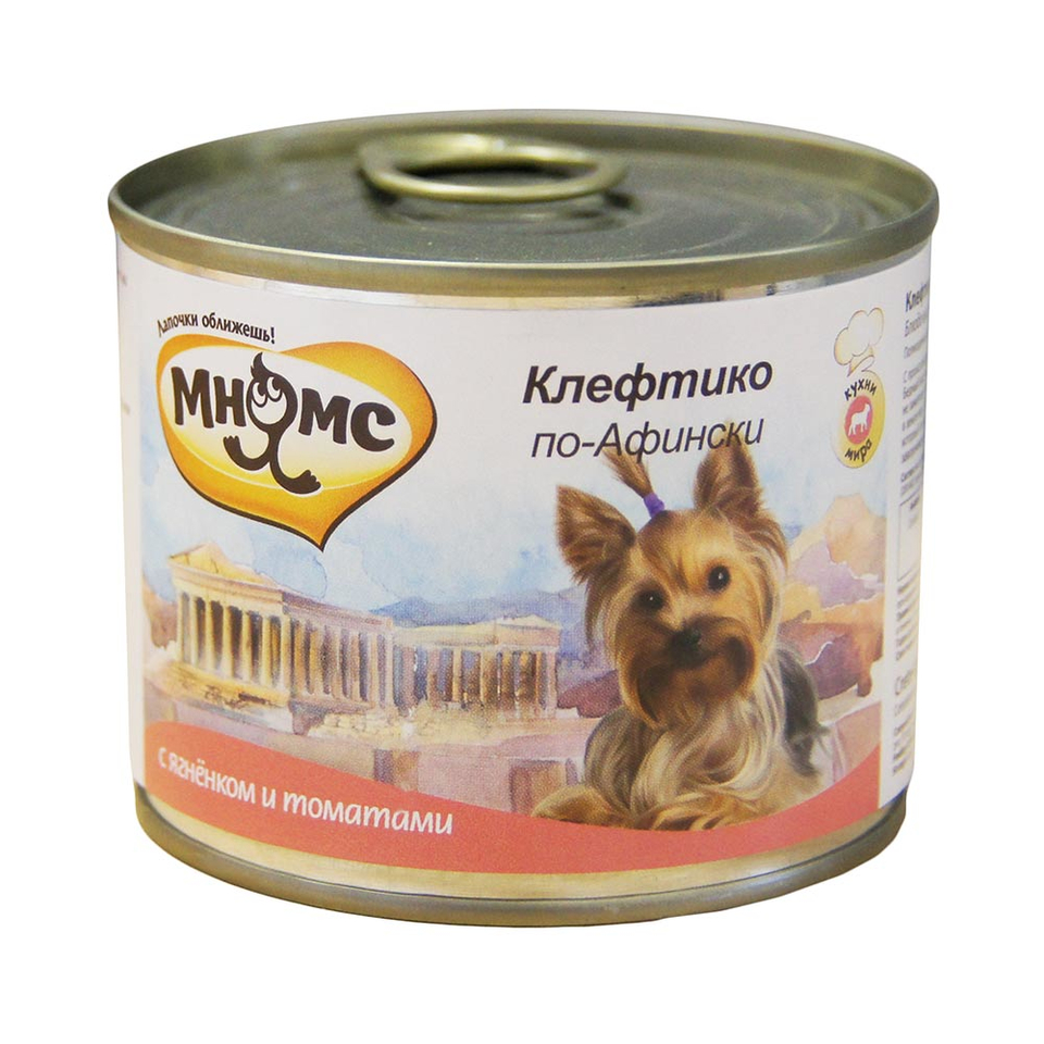 Мнямс для привередливых собак мелких пород, для поддержания иммунитета, Клефтико по-Афински (ягненок/томаты), консервы 200 г