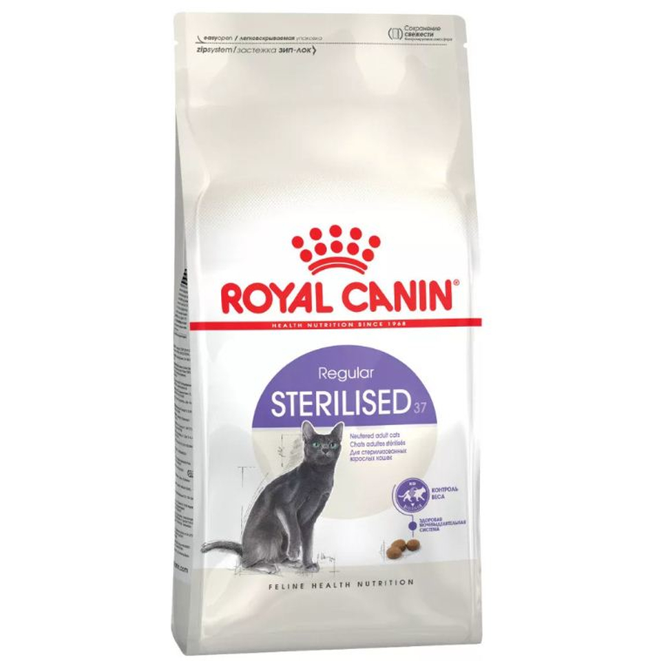 Royal Canin Regular Sterilised 37 для стерилизованных кошек, здоровье почек + контроль веса, курица, 400 г + 160 г