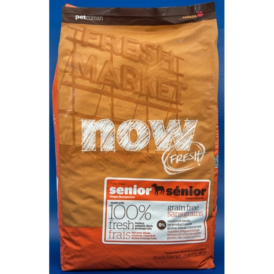 NOW! Fresh Grain Free Senior Recipe беззерновой для взрослых и пожилых собак, иммунитет + контроль веса, индейка/овощи/утка, 11,3 кг