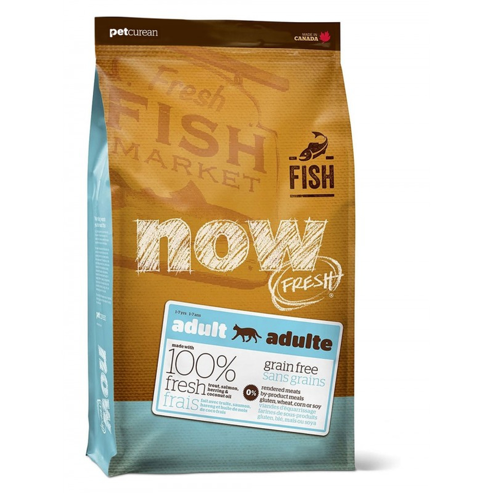 NOW! Fresh Grain Free Adult Recipe беззерновой для взрослых кошек с чувствительным пищеварением, форель/лосось, 7,26 кг