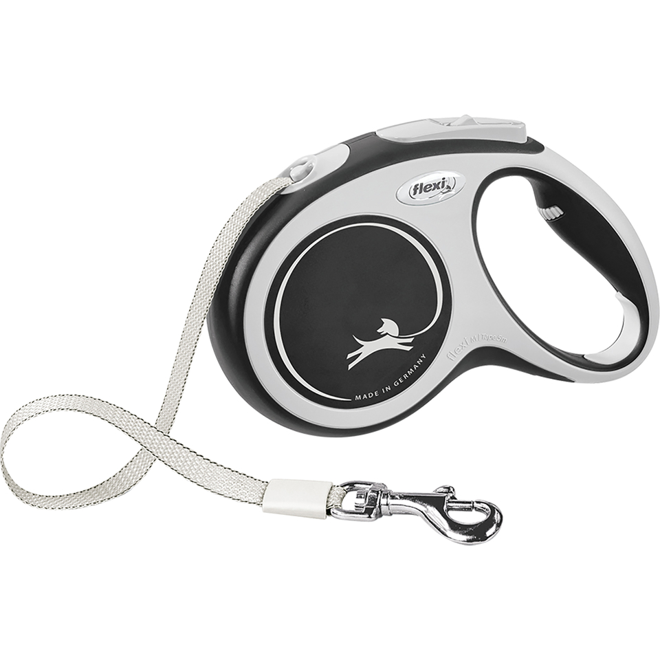 Flexi New Line Comfort M Рулетка-поводок для собак весом до 25 кг (серый/черный), 5 м