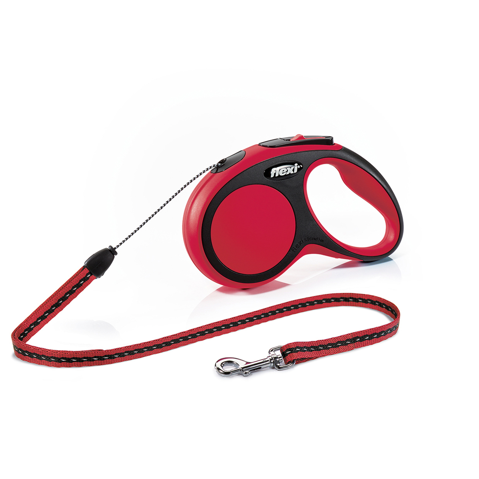 Flexi New Comfort L Рулетка-поводок для собак весом до 60 кг (черный/красный), 5 м