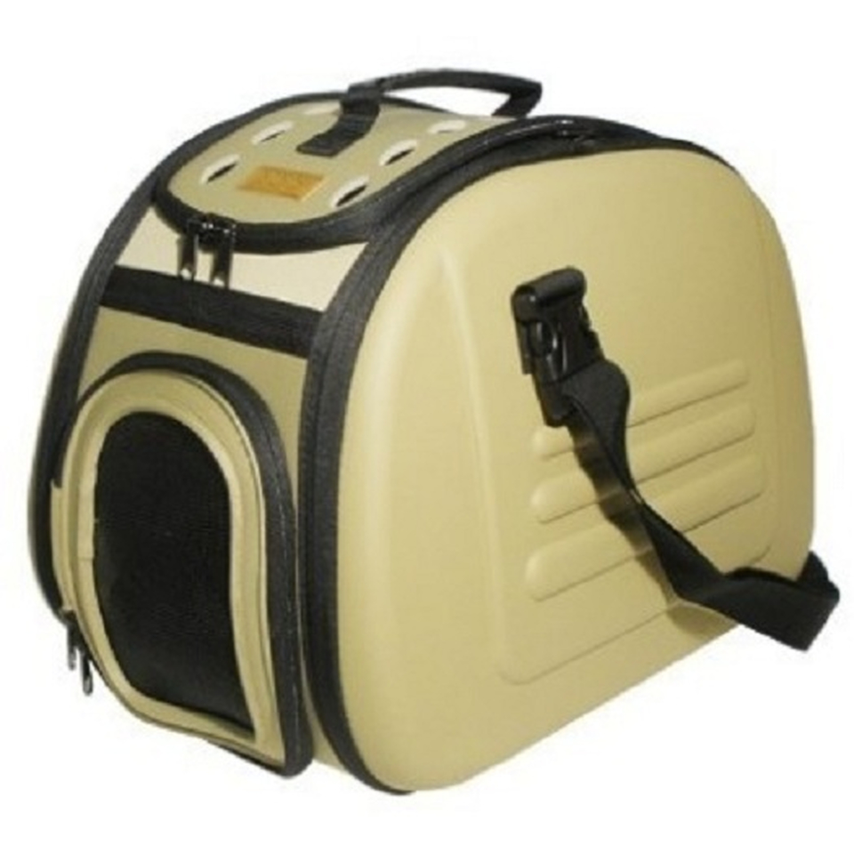 Ibiyaya сумка-переноска складная для собак и кошек весом до 6 кг бежевая