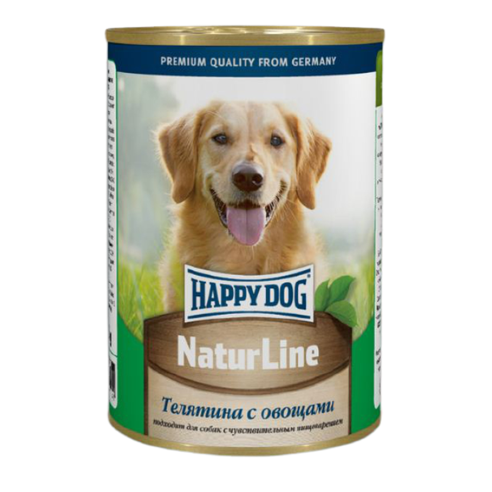 Happy Dog Nature Line для взрослых собак с чувствительным пищеварением, телятина/овощи, 410 г