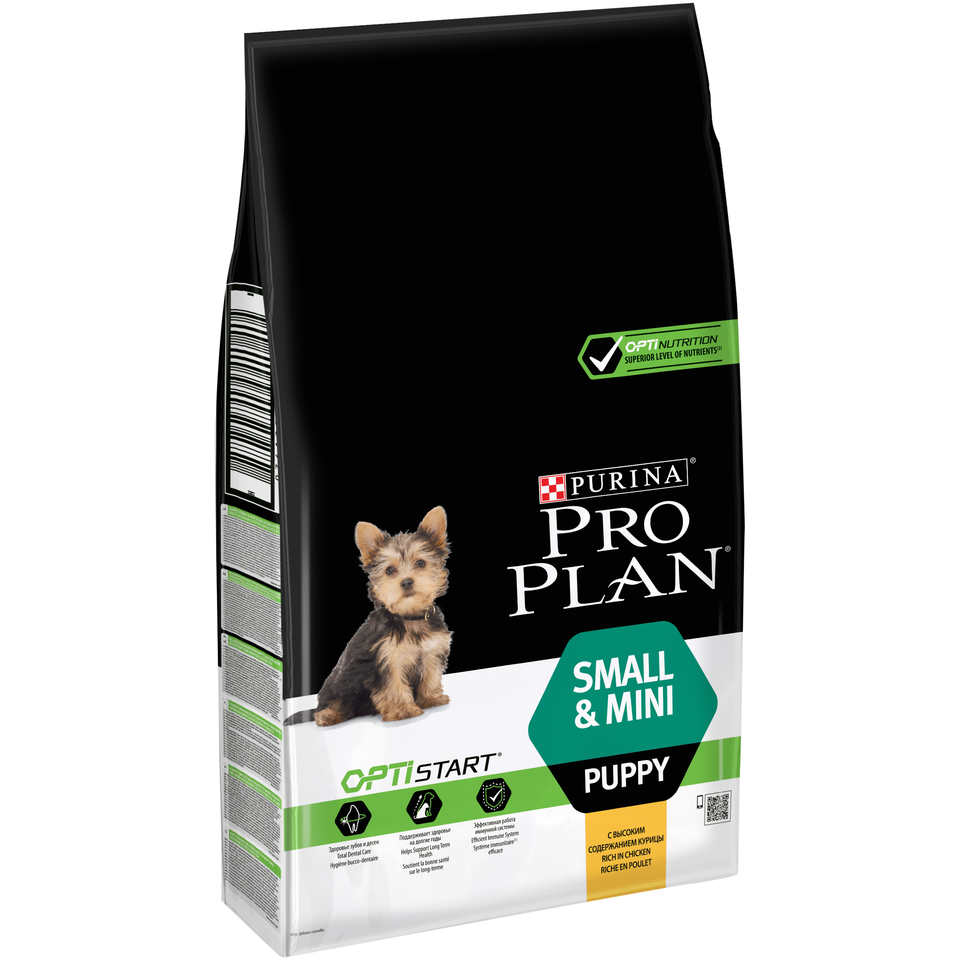 Pro Plan Small & Mini Puppy OptiStart для щенков карликовых и мелких пород, курица/рис, 7 кг