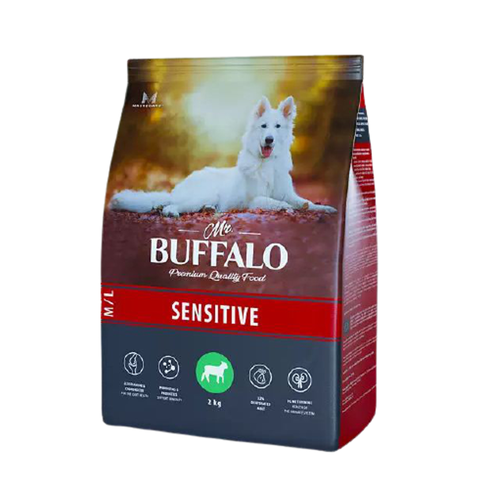 Mr.Buffalo ADULT SENSITIVE для собак средних и крупных пород, ягненок, 2кг