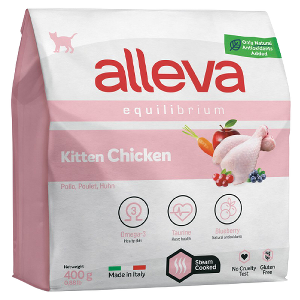 Alleva Equilibrium для котят и беременных кошек с курицей, 0,4кг