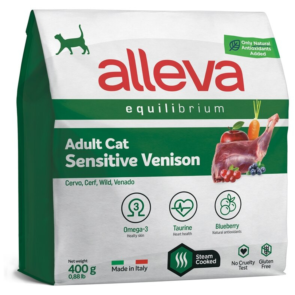 Alleva EQUILIBRIUM SENSITIVE для кошек с олениной, 0,4кг
