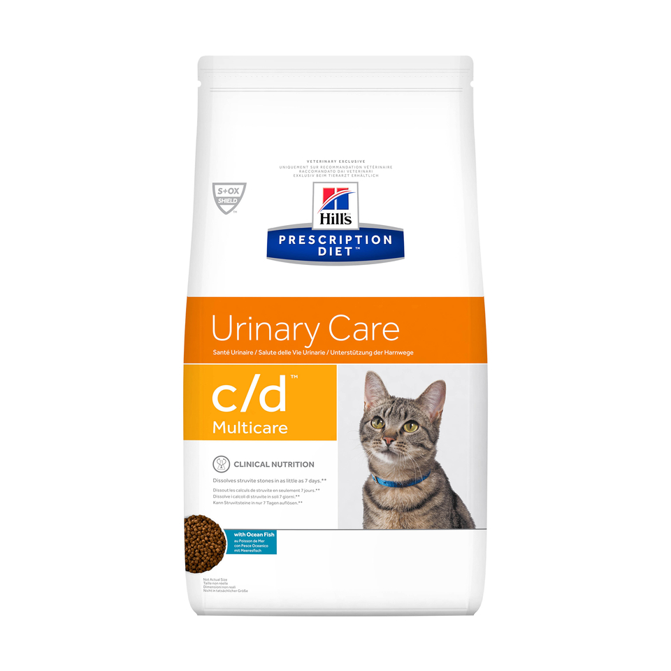 Hill`s PD c/d Urinary Care для взрослых кошек, растворение струвитов + профилактика мочекаменной болезни, океаническая рыба, 1,5 кг