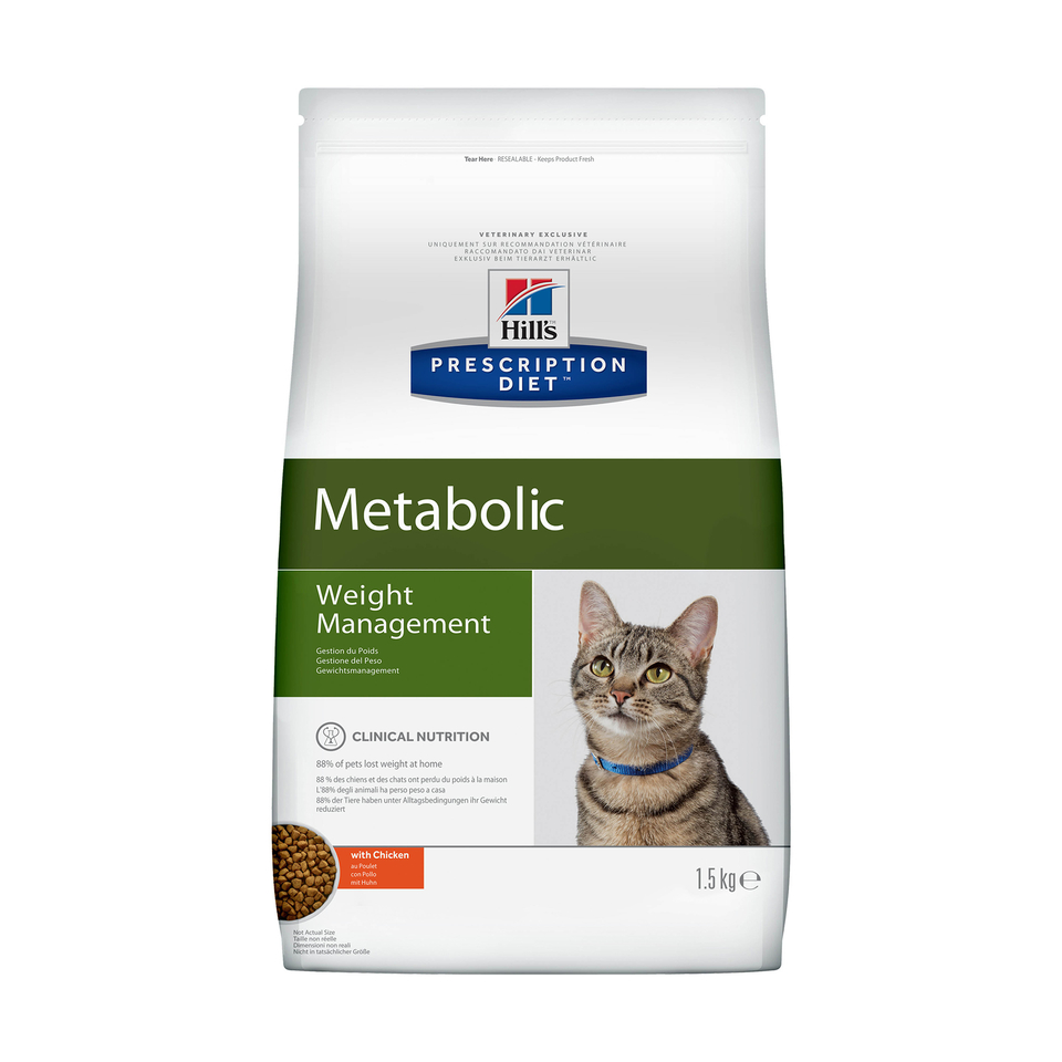 Hill`s PD Metabolic для взрослых кошек при ожирении, курица, 1,5 кг