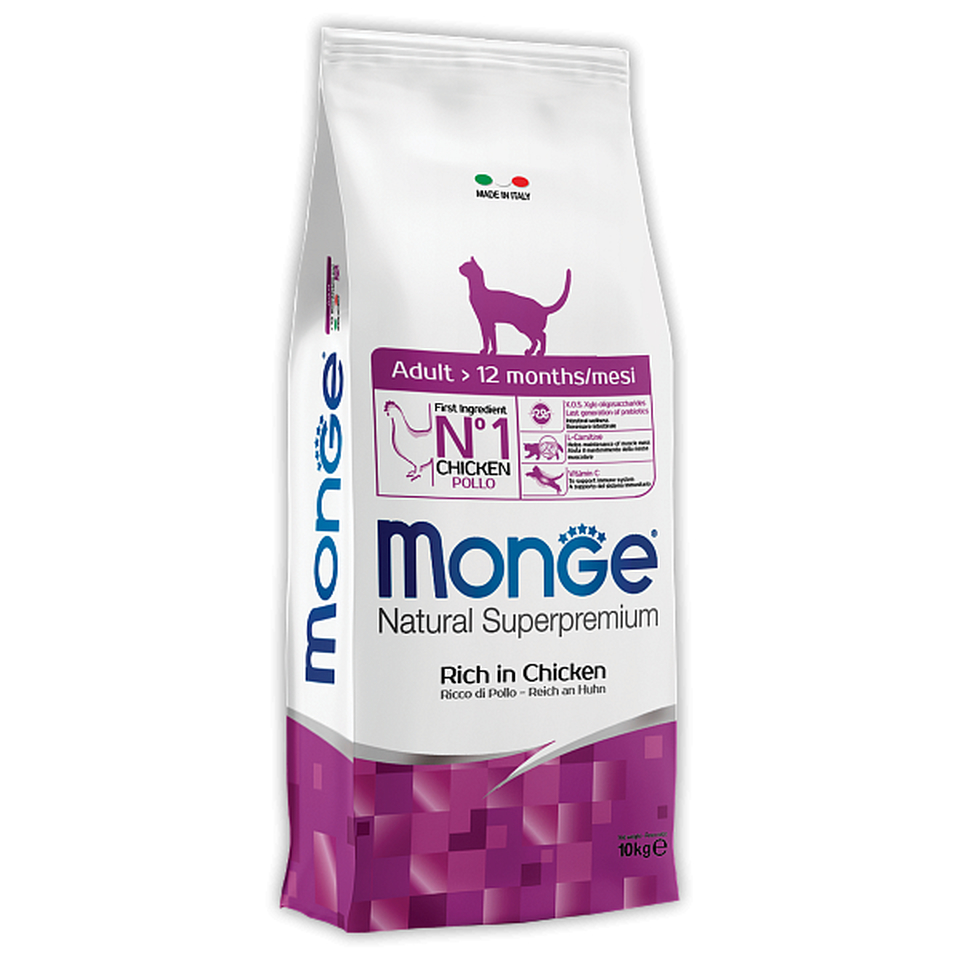 Monge Cat Classic Line для взрослых кошек, для поддержания иммунитета, курица, 1,5 кг